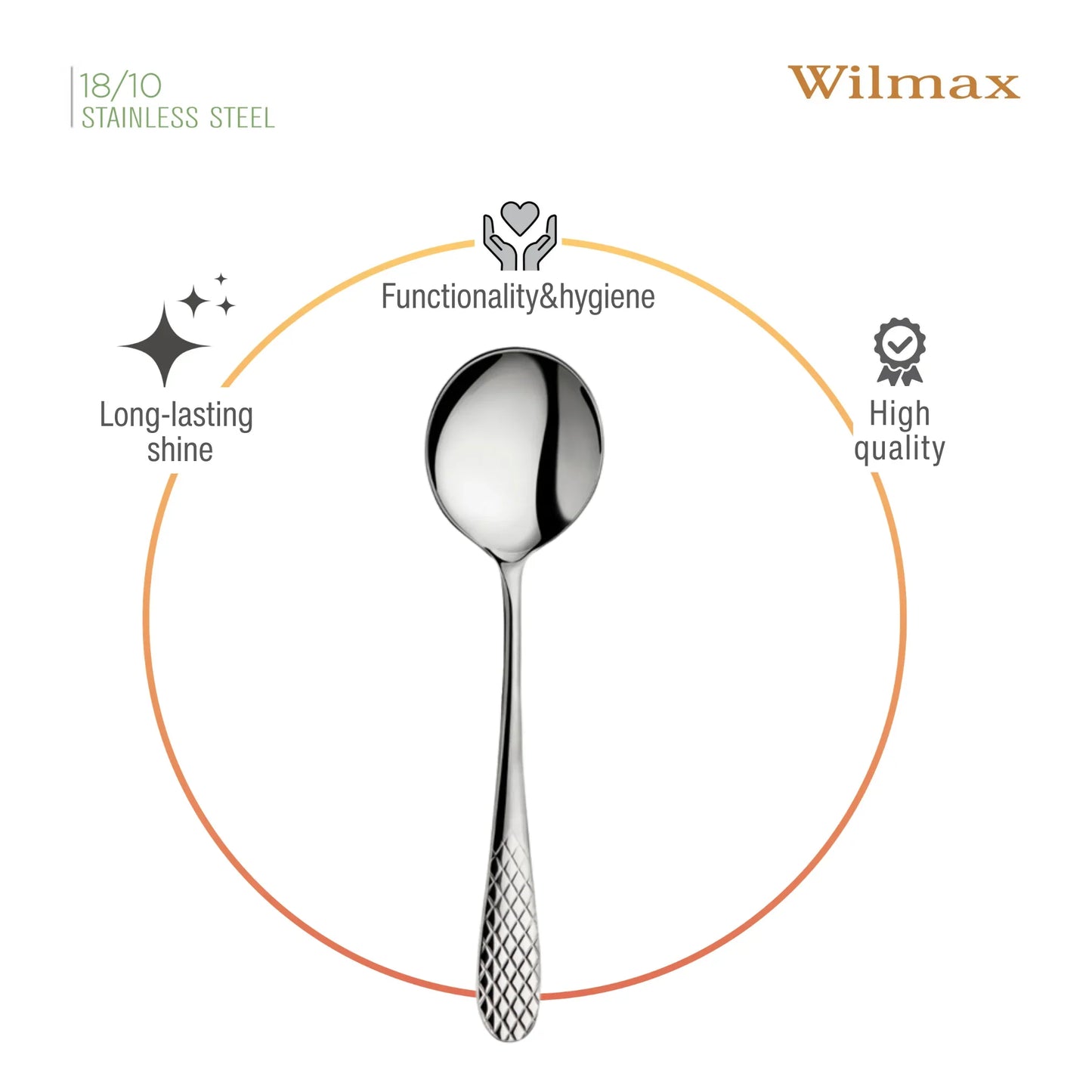 Wilmax Soeplepel 18 cm RVS 2 stuks