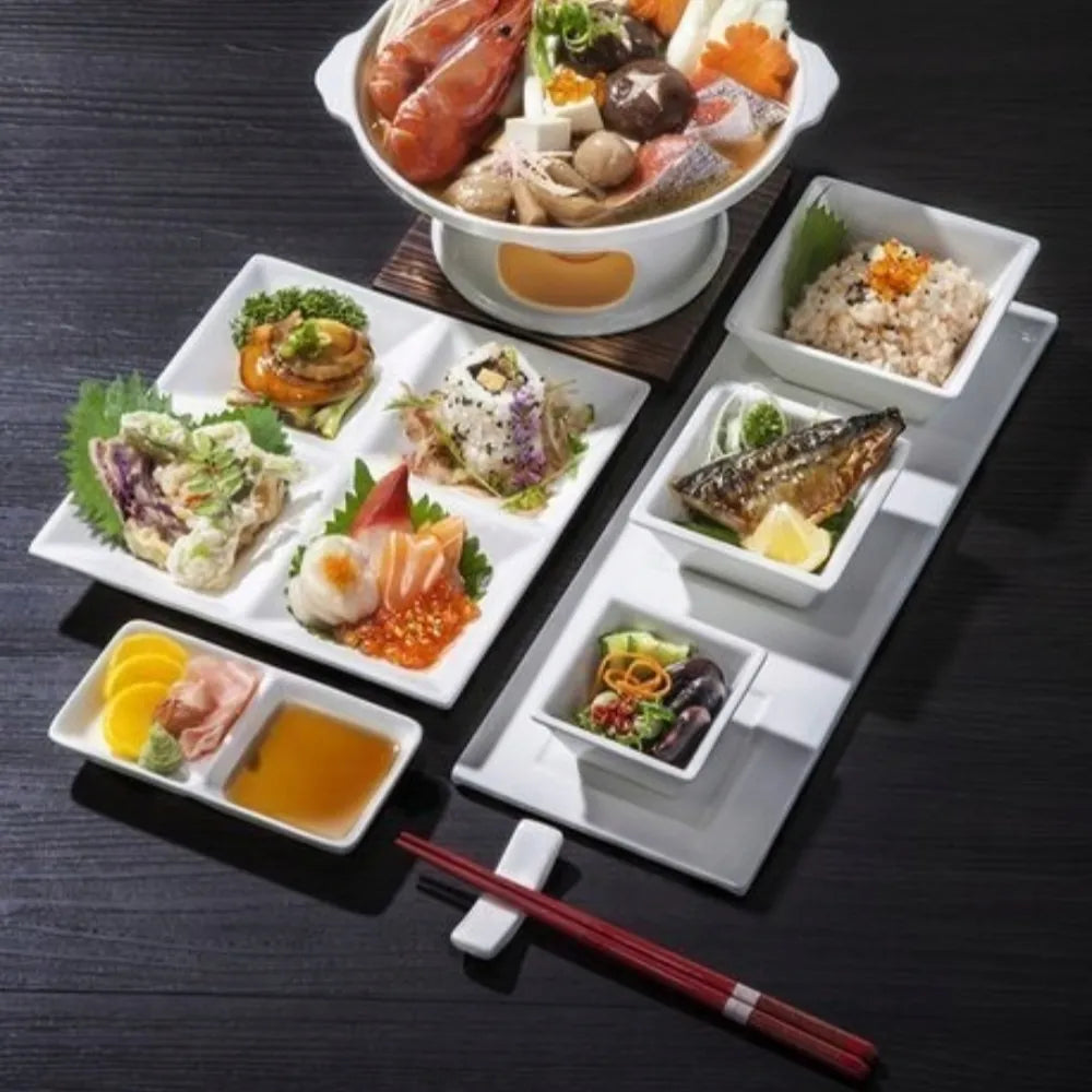 Wilmax England Fine Porcelain - Eetstokjes- en Bestekleggers - Set van 6 - Voor Sushi - Wit Porselein A6