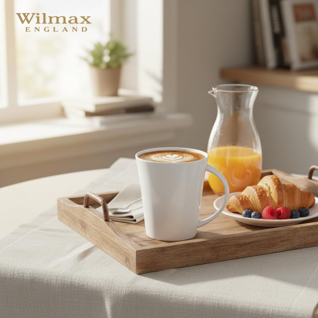 Wilmax Kopjes 380 ml Wit Porselein 2-delige set A2