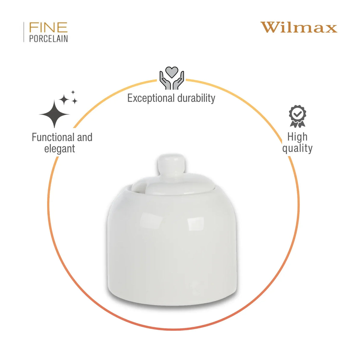 Wilmax England Suikerpot 280 ml Wit Porselein