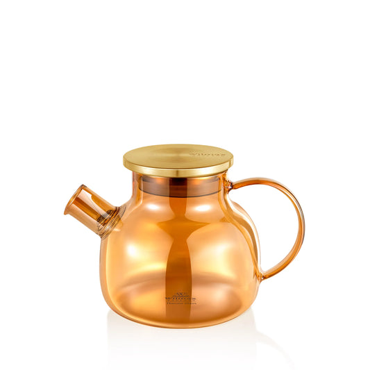 Wilmax Theepot 950 ml Thermoglas Veerfilter Goud