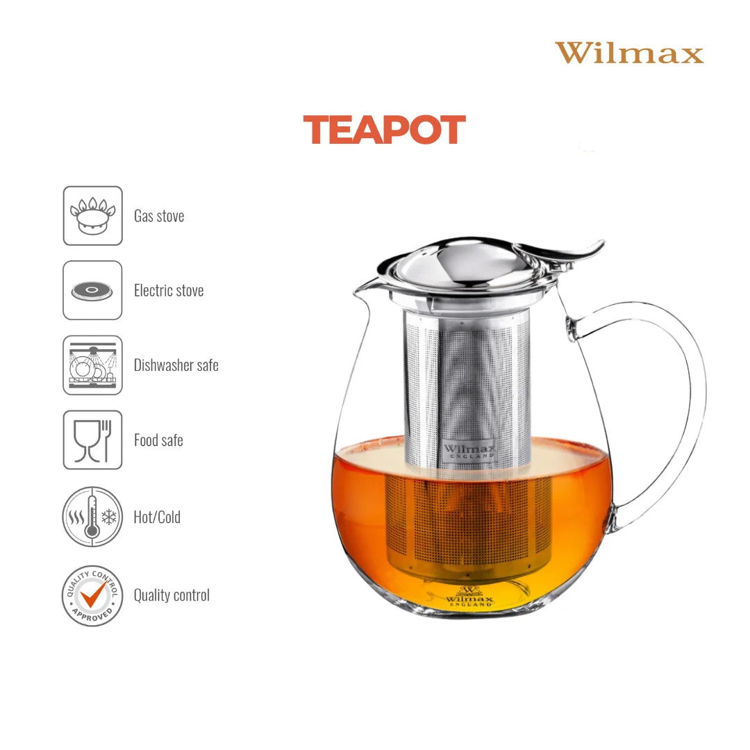 Wilmax England Theepot 850 ml RVS Filter