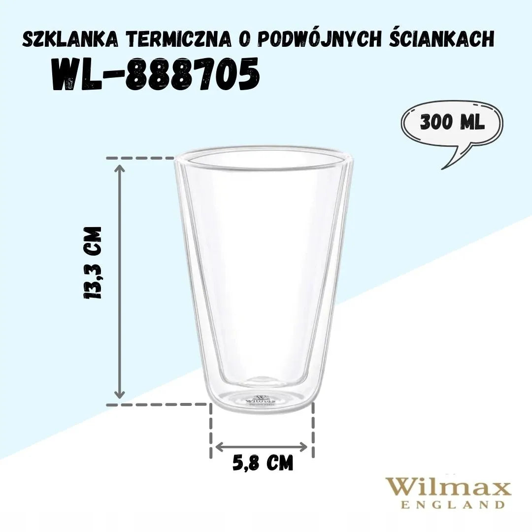 Wilmax Dubbelwandig Glas 300 ml Transparant