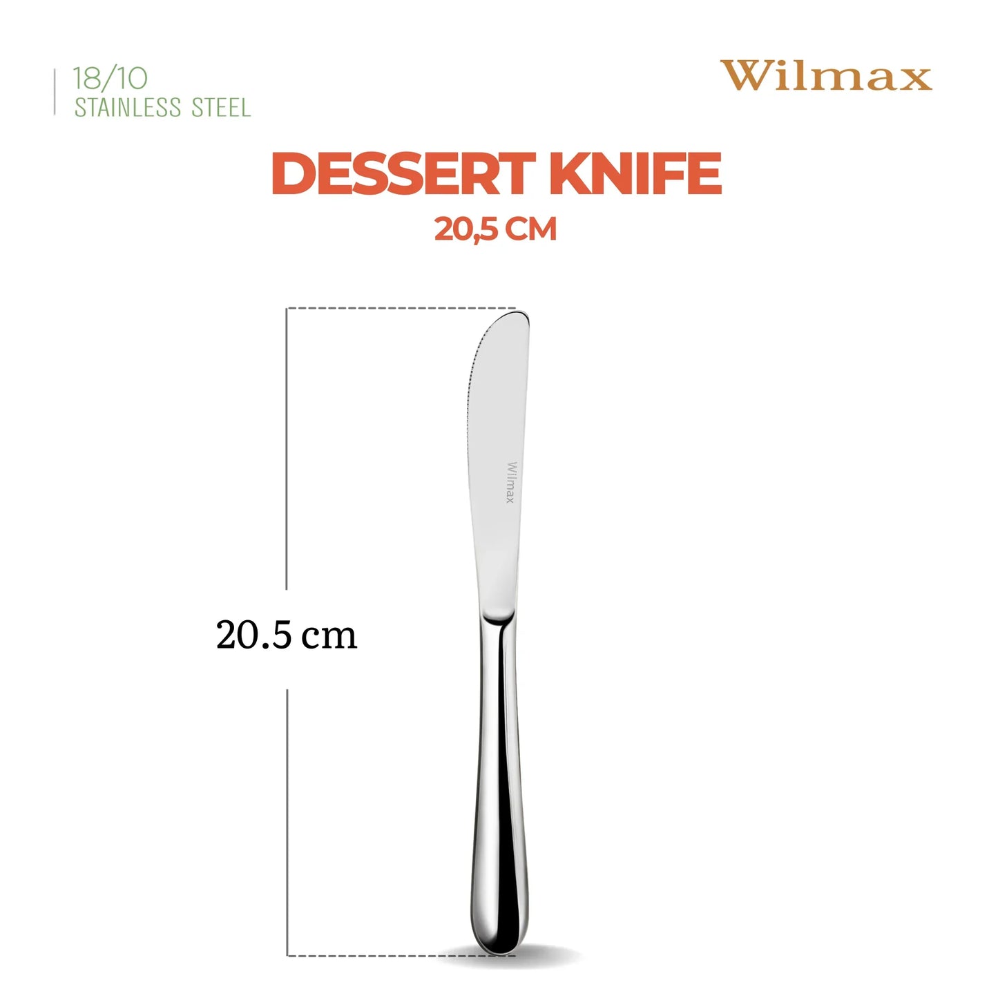 Wilmax England Dessertmes 20.5cm RVS