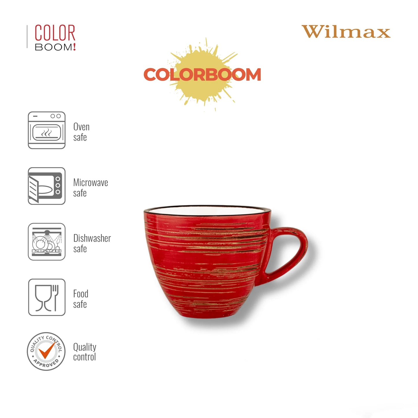 Wilmax Espressokopje 110 ml Rood Porselein