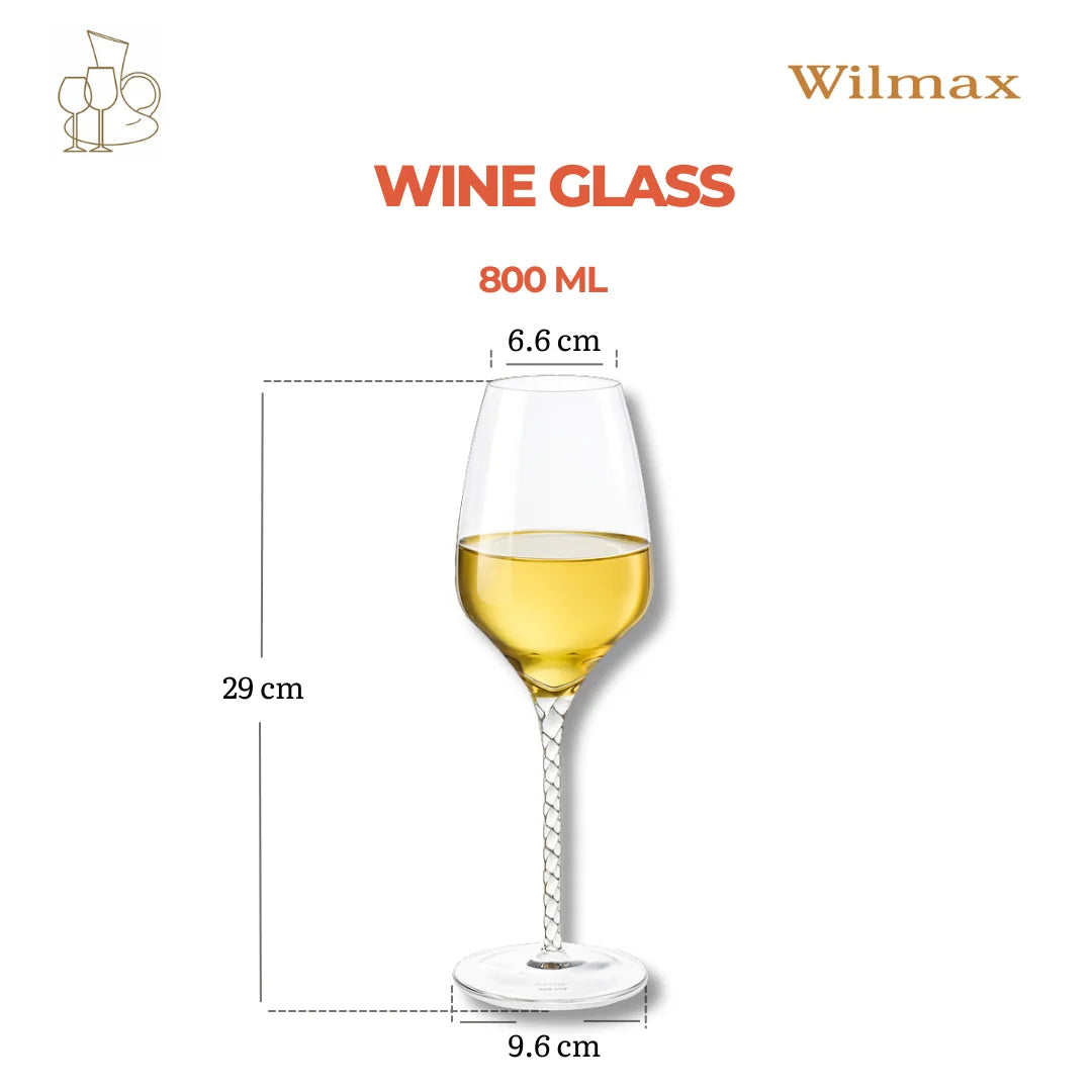 Wilmax Kristal Wijnglas 800ml Helder 2 stuks