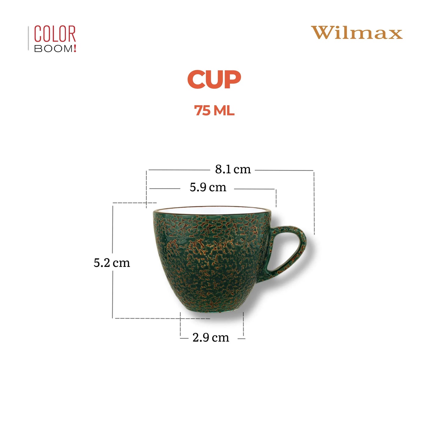 Wilmax England Kopje 75 ml Groen Porselein