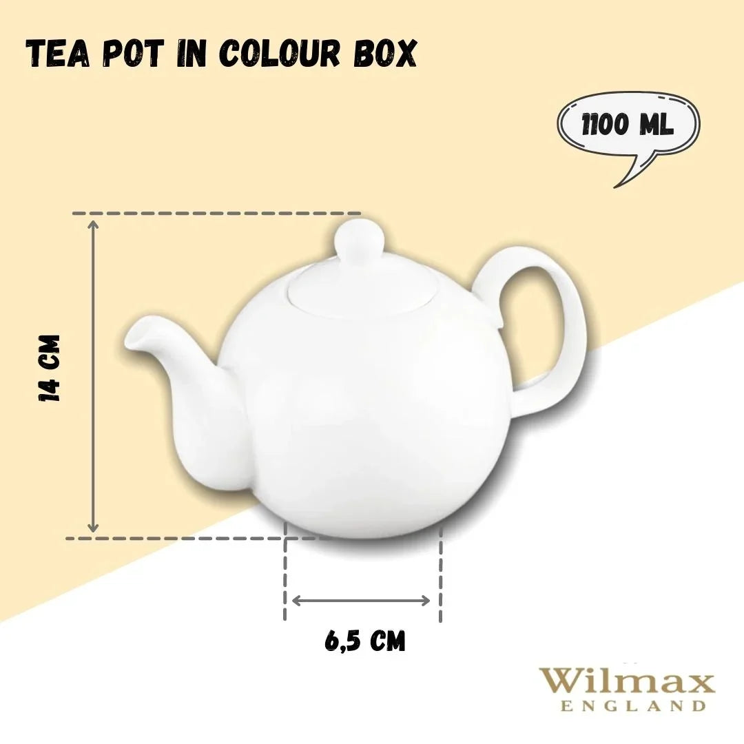 Wilmax Theepot 1100 ml Olivia Wit Porselein
