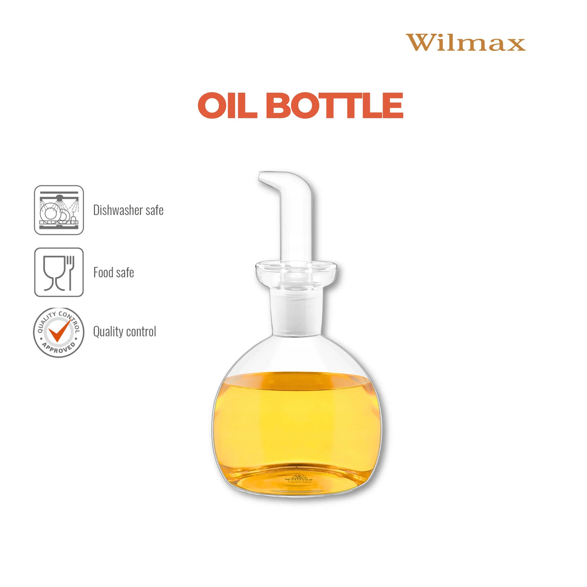 Wilmax Oliefless 500 ml Transparant Glas