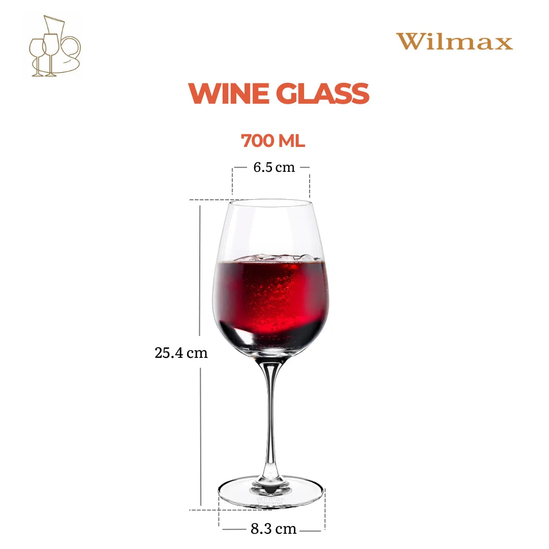Wilmax Wijnglas 700 ml Kristalglas Transparant 2-delige set