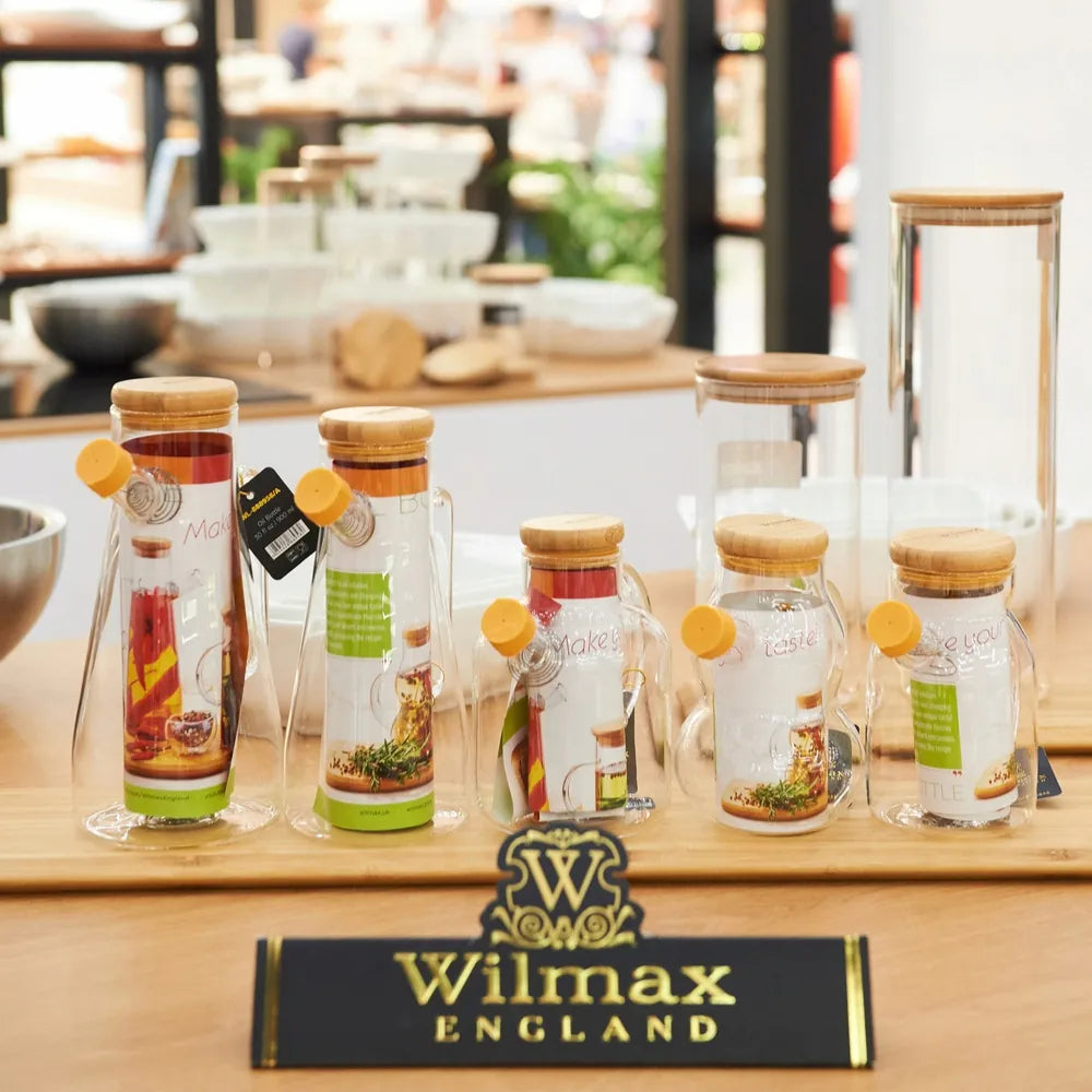 Wilmax Glazen Olieflfles 900ml Schenktuit Filter