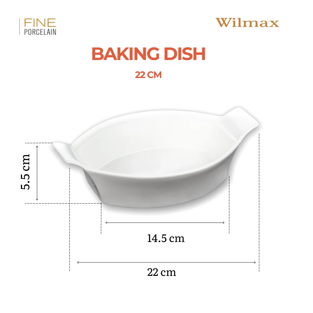 Wilmax Bakvorm ovaal 22 cm Porselein Wit