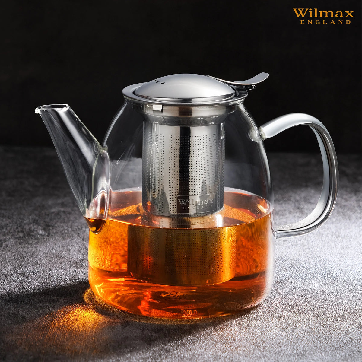 Wilmax Theepot 950 ml Borosilicaatglas RVS