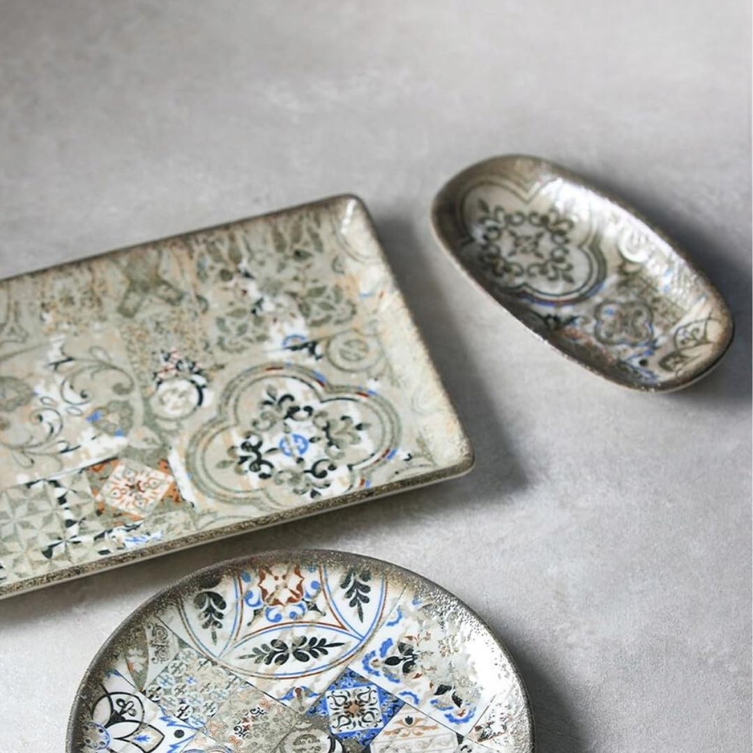 Wilmax England Serveerschaal 20 x 11 cm Vintage Mozaïek 2-delige set