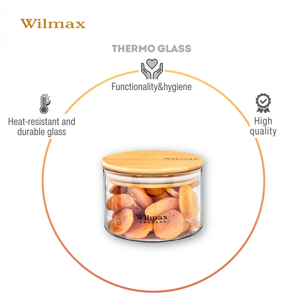 Wilmax Voorraadpot 400 ml met Bamboe deksel