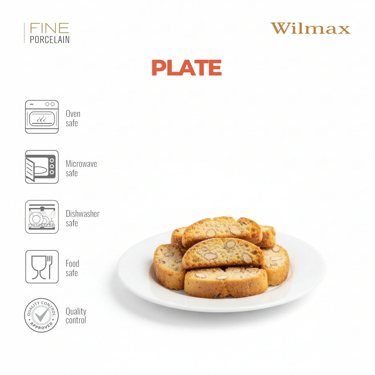 Wilmax Eetbord 25.5 cm porselein wit