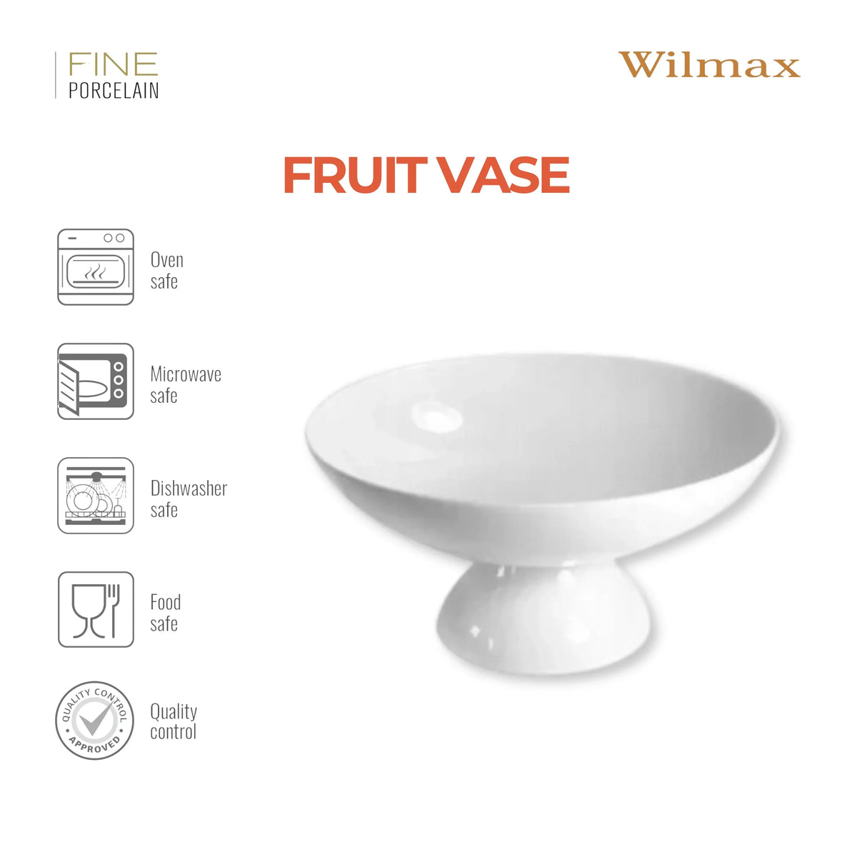 Wilmax Fruitschaal 24 x 11.5 cm Porselein Wit