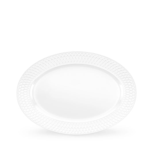 Wilmax Serveerplaat Ovaal 35x25cm Diamond wit - voorkant