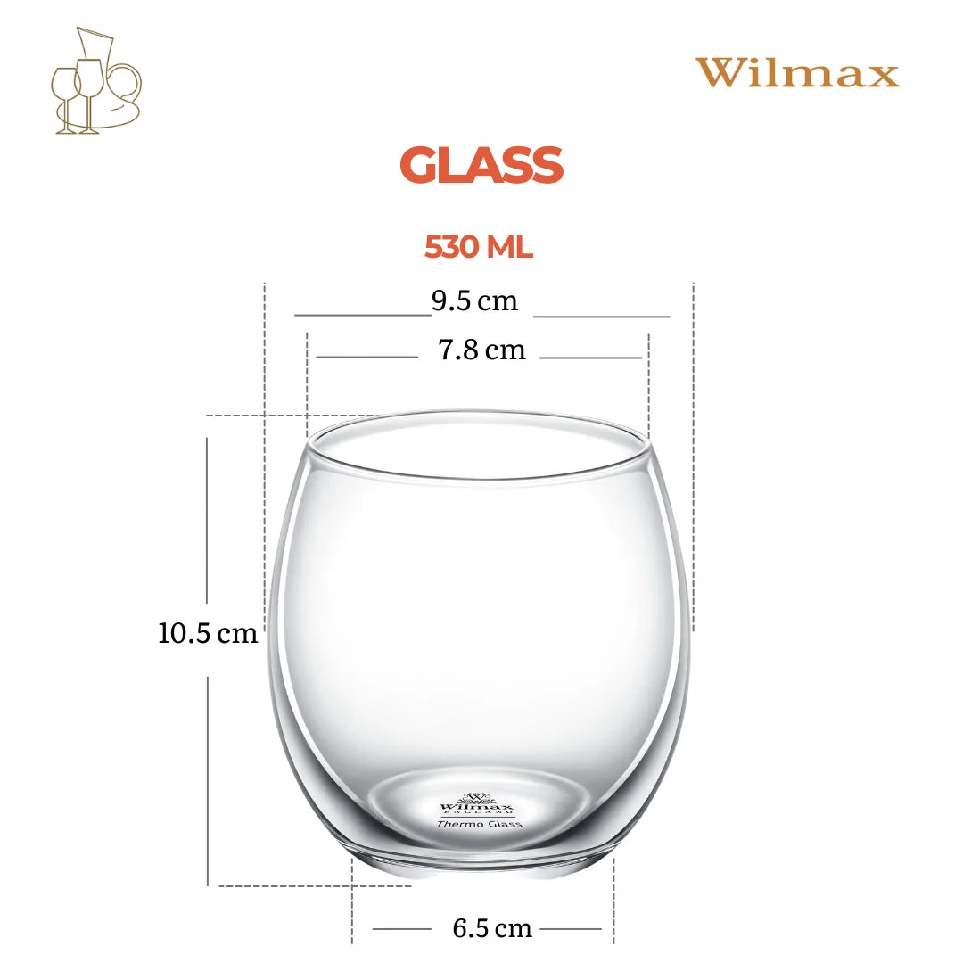 Wilmax Thermoglas Drinkglas 530 ml Transparant
