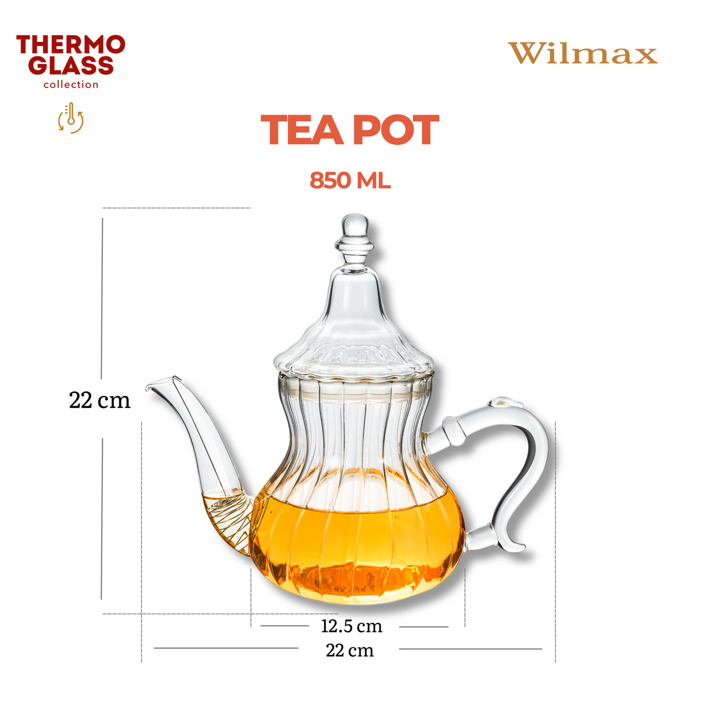 Wilmax England Theepot 850 ml Thermoglas Marokkaanse Stijl