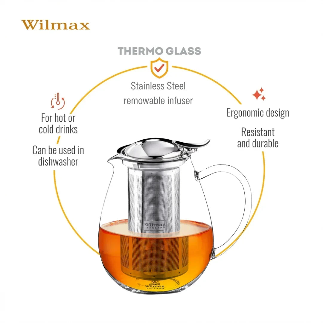Wilmax England Theepot 850 ml RVS Filter