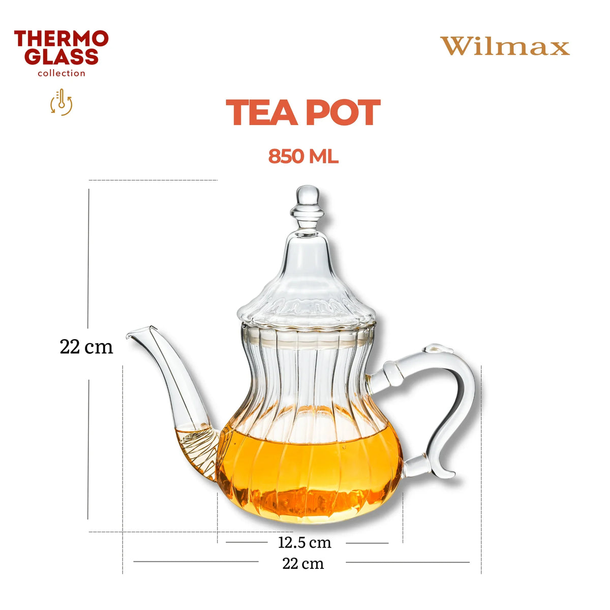 Wilmax England Theepot 850 ml Thermoglas Marokkaanse Stijl