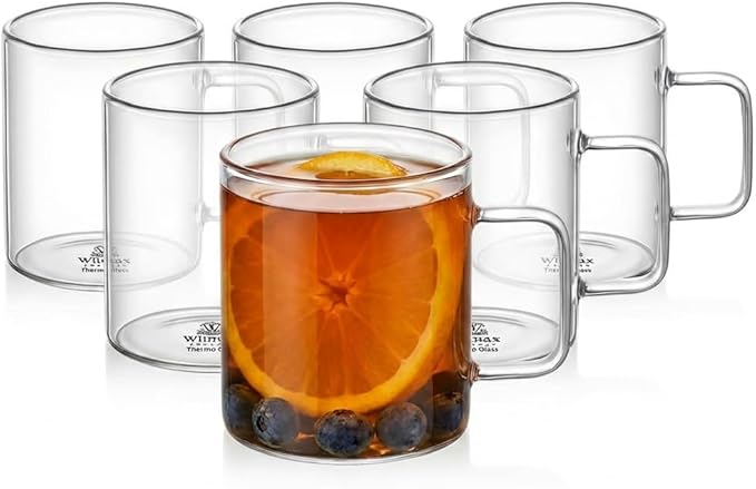 Wilmax England Koffiekop 400ml Borosilicaatglas 6 stuks
