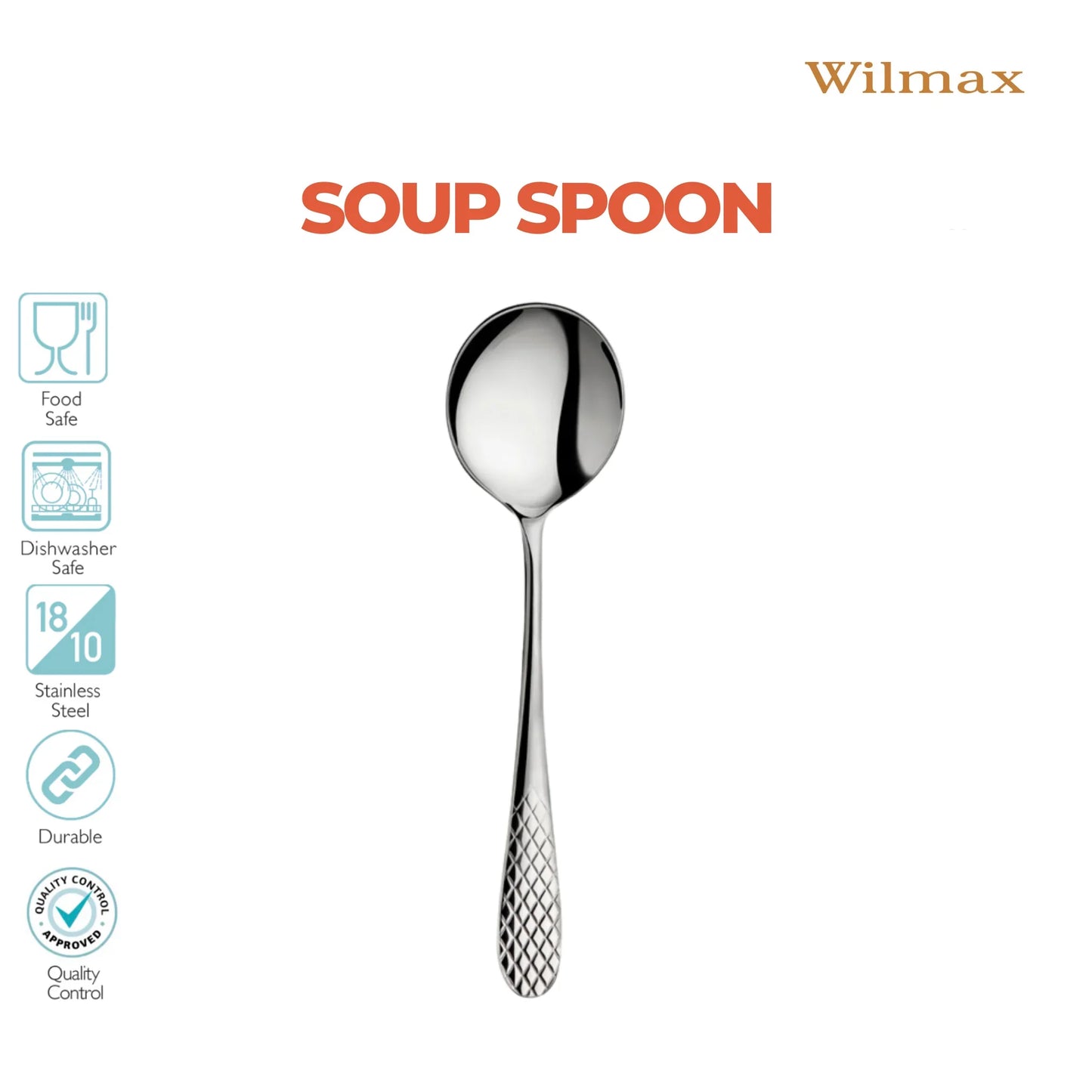 Wilmax Soeplepel 18 cm RVS 2 stuks