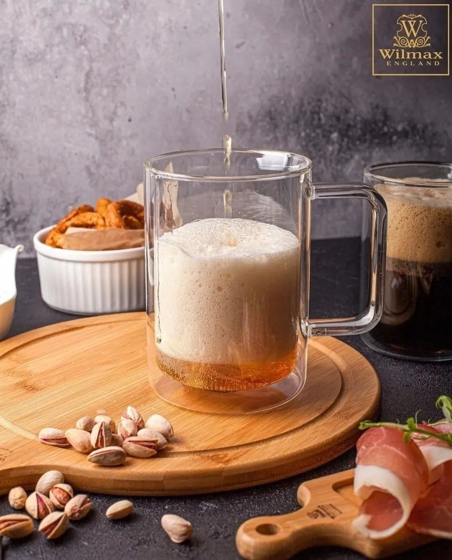 Wilmax England Dubbelwandige beker Borosilicaatglas 400ml (2 stuks)