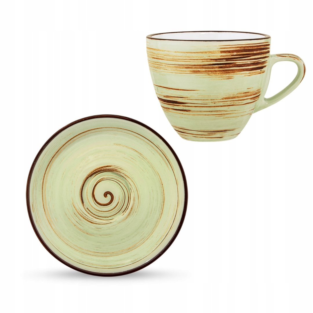 Wilmax Espressokop met schotel 110 ml Pistache Porselein 6 st.
