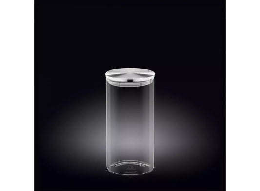 Wilmax Voorraadpot 1300 ml met RVS Deksel Transparant