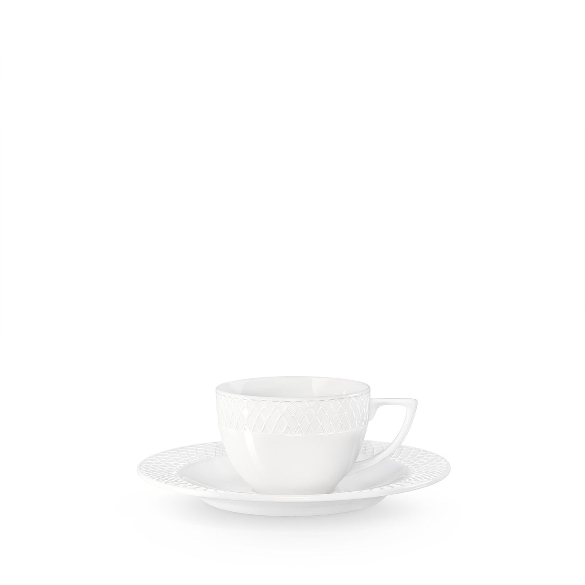 Wilmax Kop & Schotel 90 ml Wit Porselein Set van 6