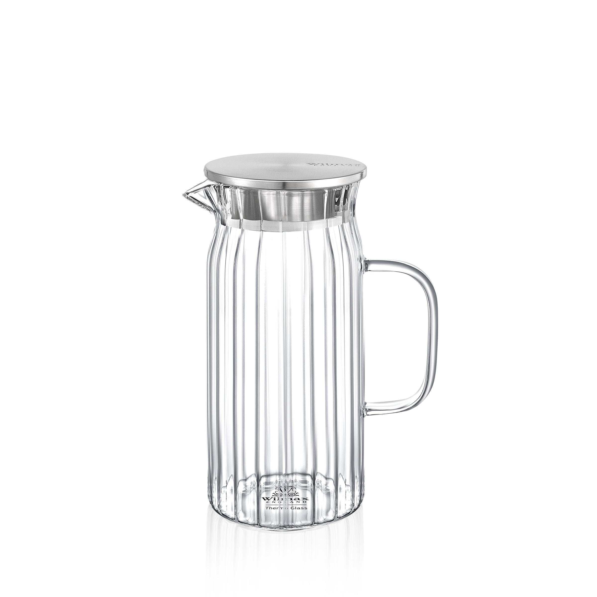 Wilmax Glaskrug mit Edelstahldeckel 1000 ml WL-888219/A