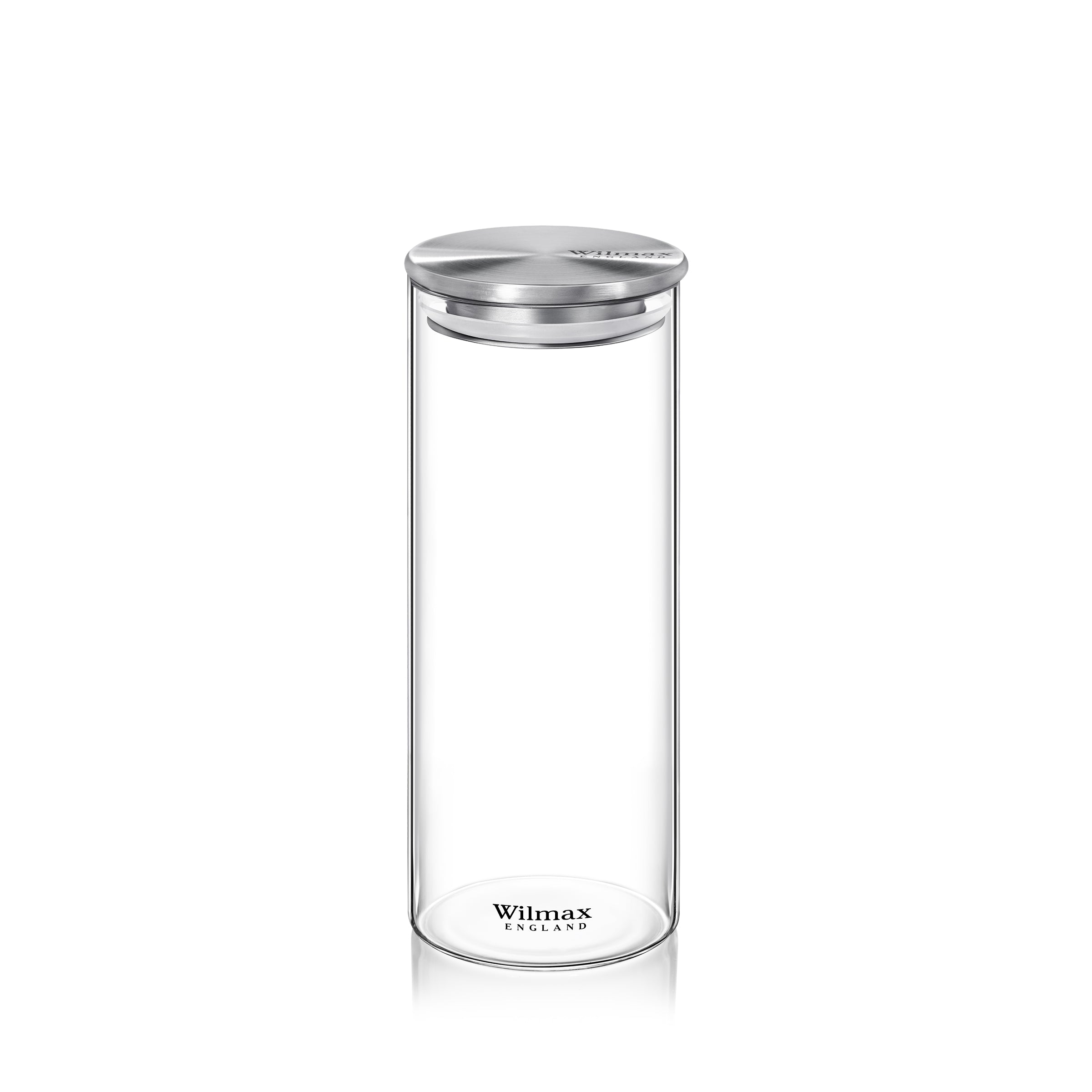 Wilmax Vorratsglas mit Edelstahldekkel 1600 ml 2er Set Transparent WL-888518/A2
