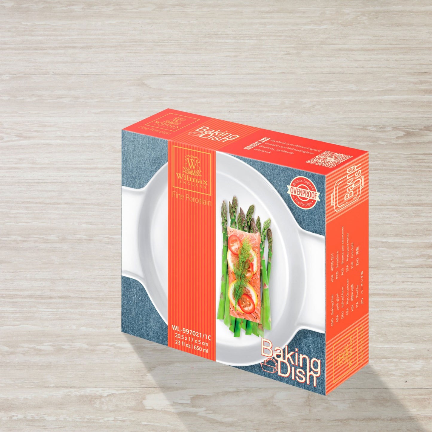 Wilmax England Ovenschaal met handvatten 650 ml Porselein Wit WL-997021/1C